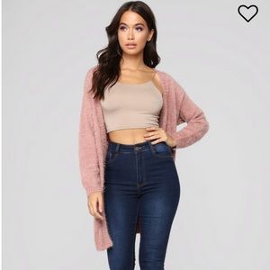 NWT Fuzzy Mauve cardigan